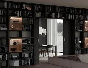 Living - ORIZZONTE - Parete divisoria attrezzata con libreria a giorno